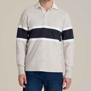 American Tall Rugby Long Sleeve Shirt in Oatmeal Heather